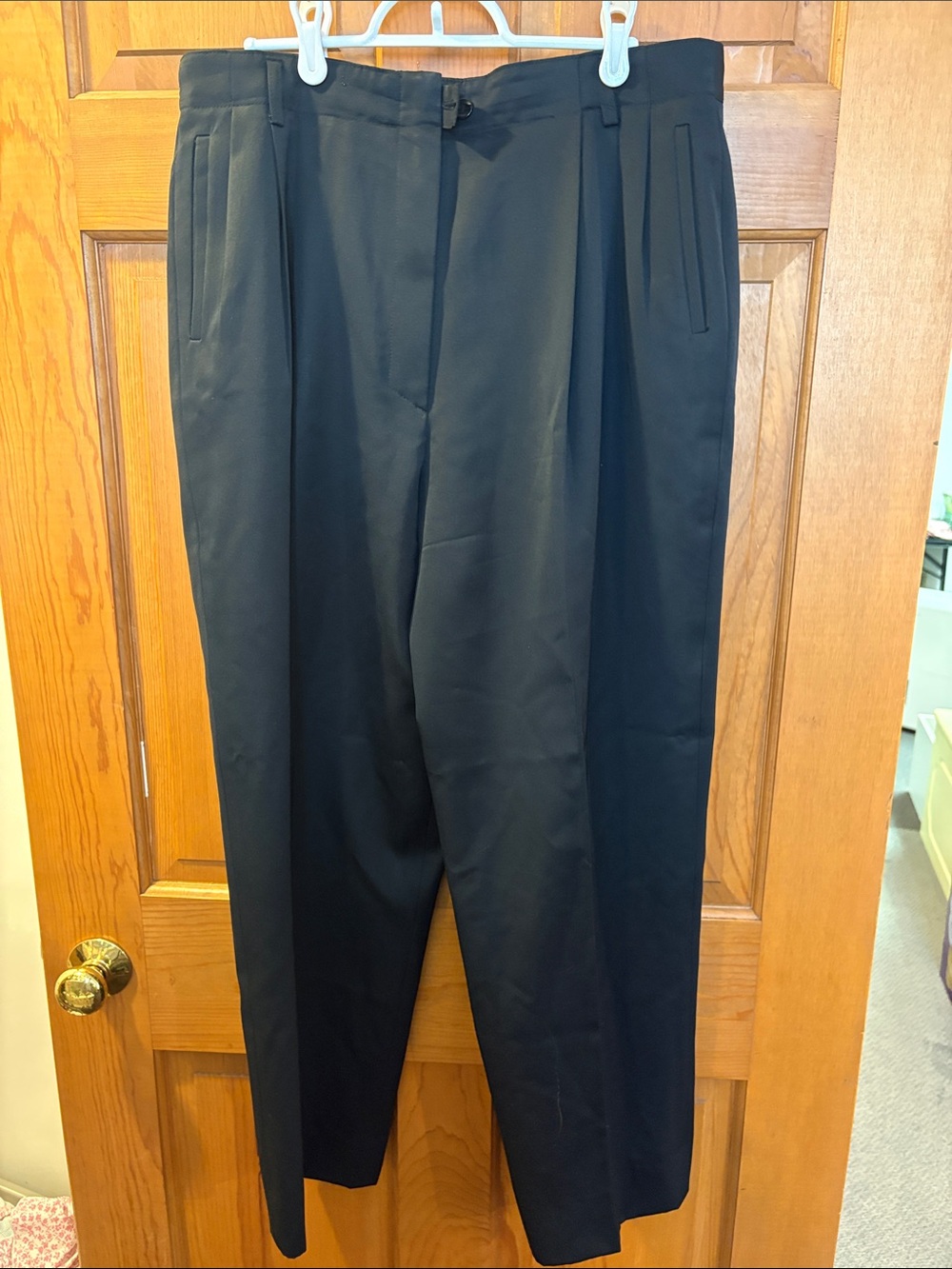 Zanella women's Classic Pleated Dress Pants - Black made in Italy 14